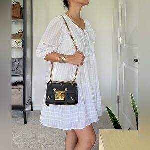 🍓GUCCI Grained Calfskin Bee Star Padlock Shoulder